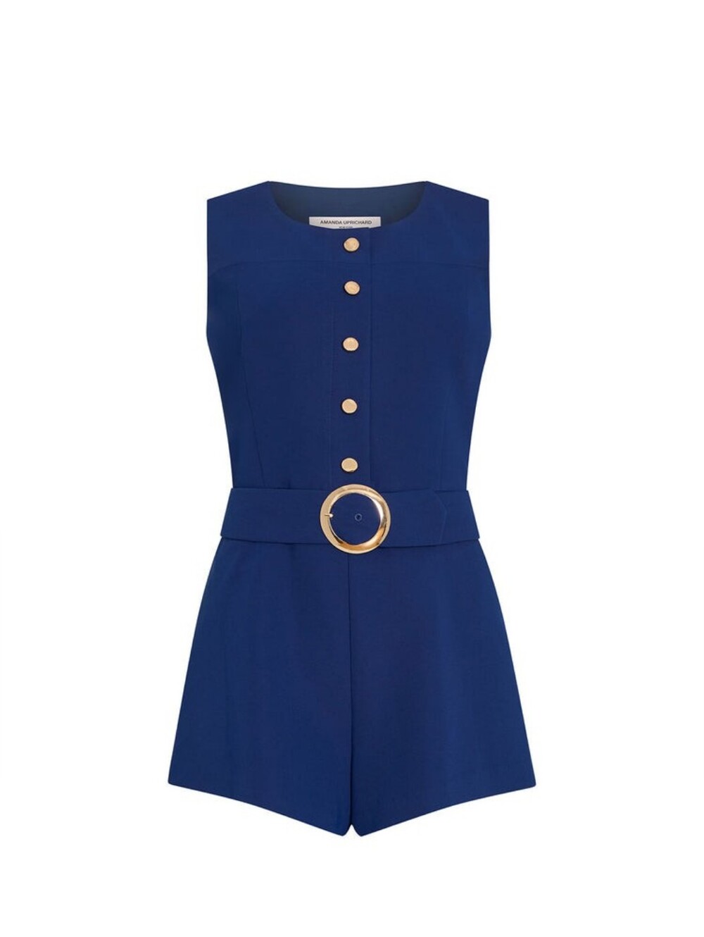 NWT Amanda Uprichard Navy Blue Belted Sleeveless Fontaine Romper - Sz Medium - Picture 14 of 14